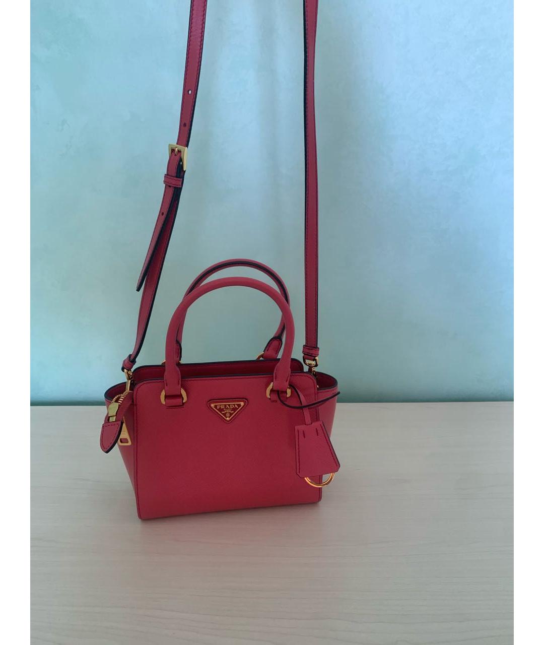 PRADA Розовая кожаная сумка тоут, фото 5