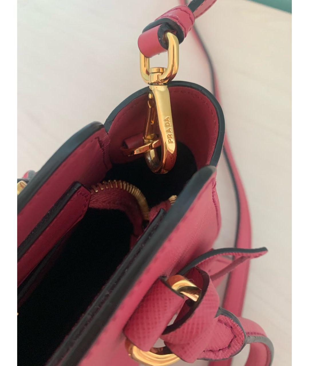 PRADA Розовая кожаная сумка тоут, фото 3
