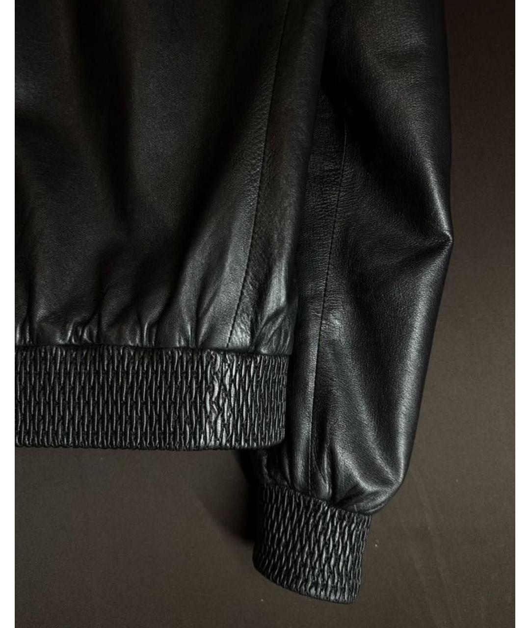 BRIONI Черная кожаная куртка, фото 4