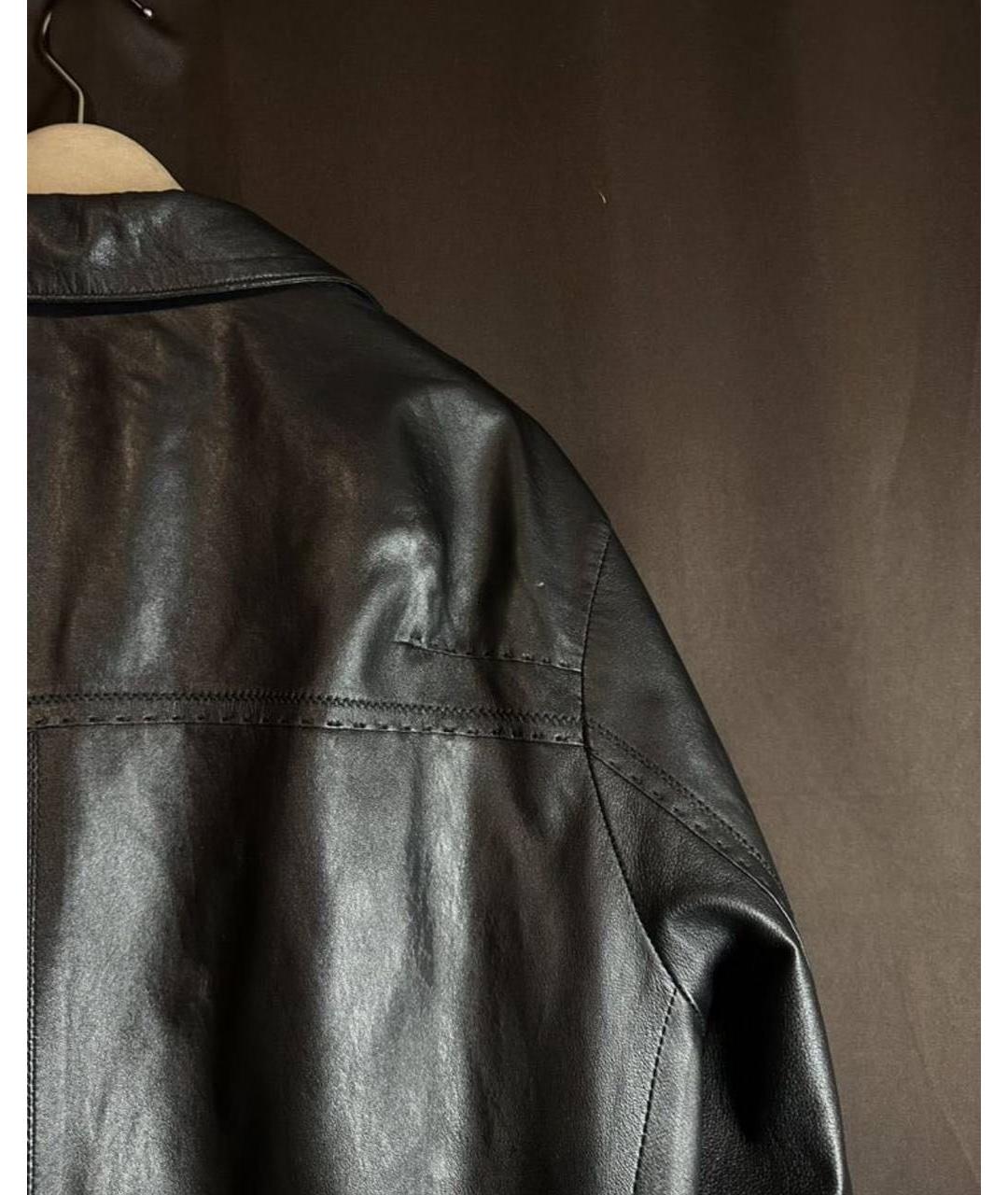 BRIONI Черная кожаная куртка, фото 2
