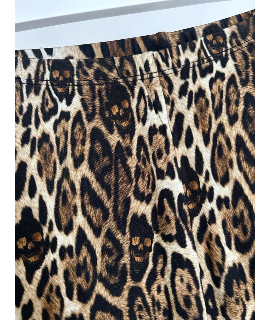 PHILIPP PLEIN Коричневые вискозные спортивные брюки и шорты, фото 4