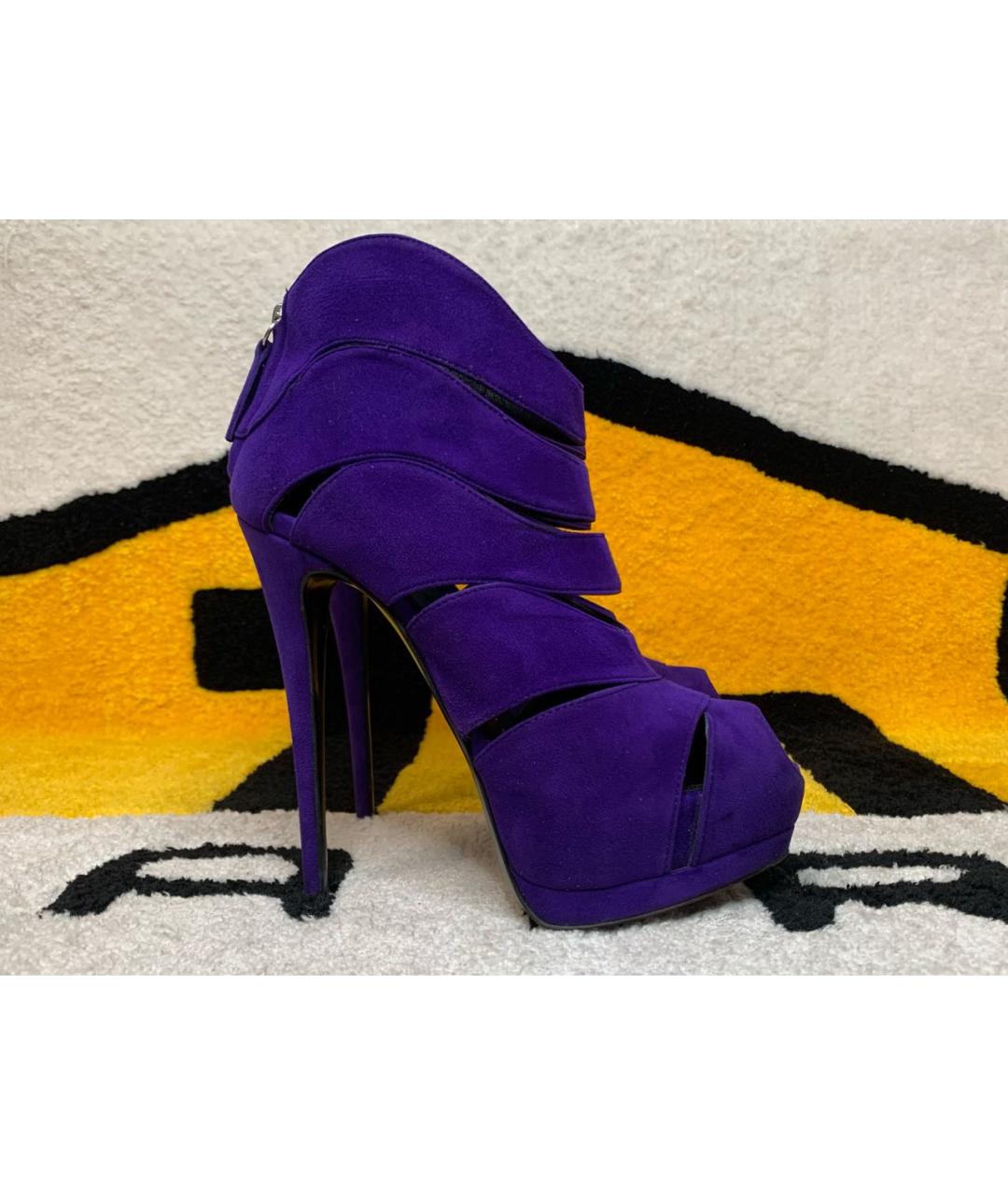 GIUSEPPE ZANOTTI DESIGN Фиолетовые замшевые туфли, фото 9