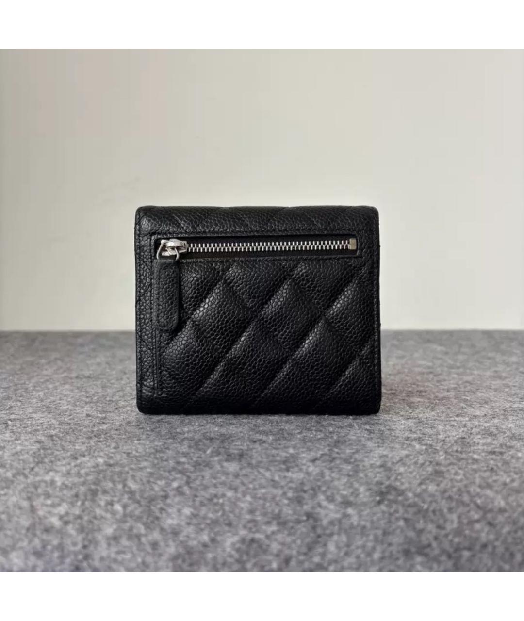 CHANEL Черный кожаный кошелек, фото 3