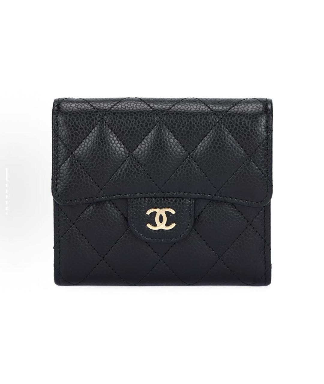 CHANEL Черный кожаный кошелек, фото 5