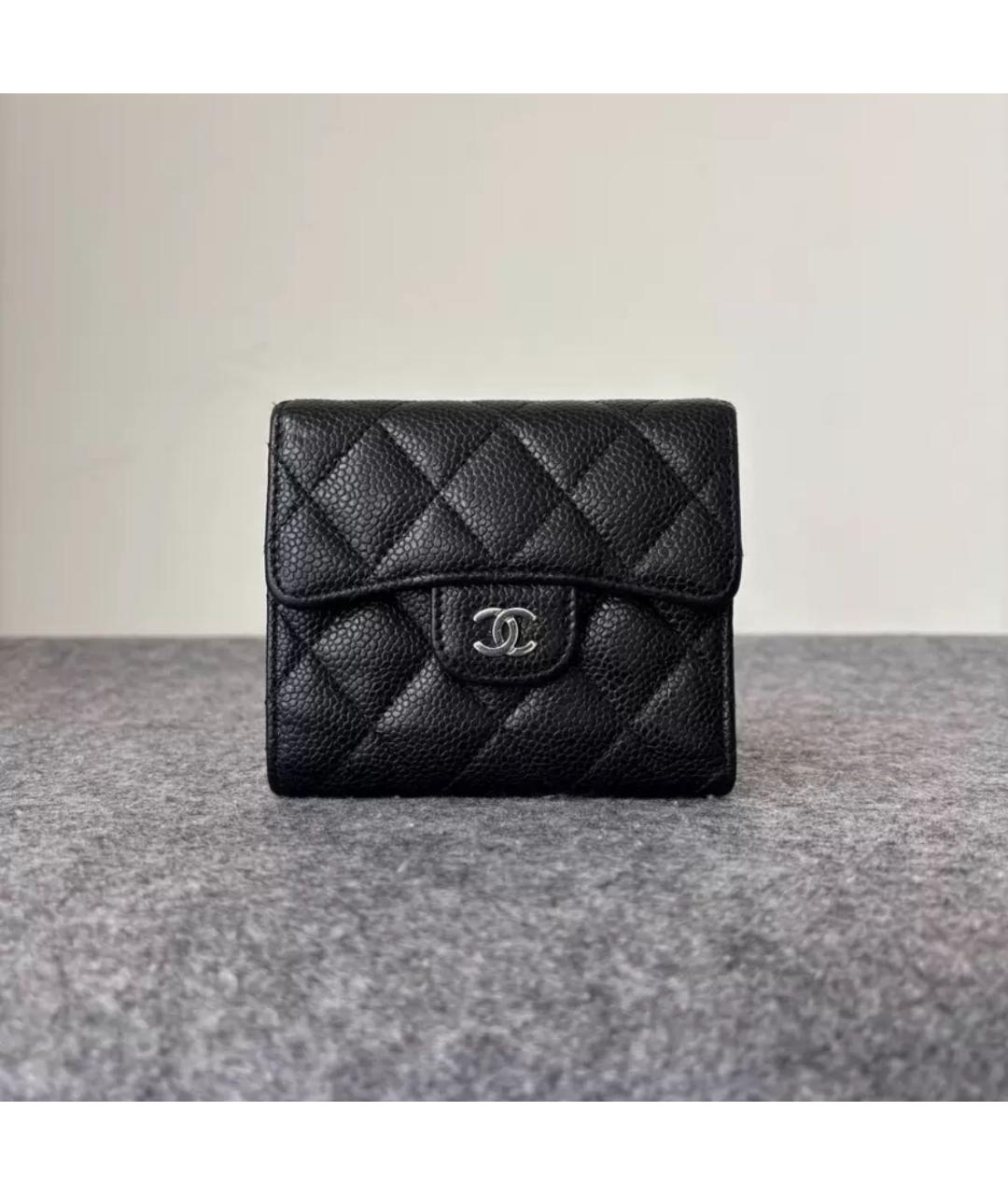 CHANEL Черный кожаный кошелек, фото 2
