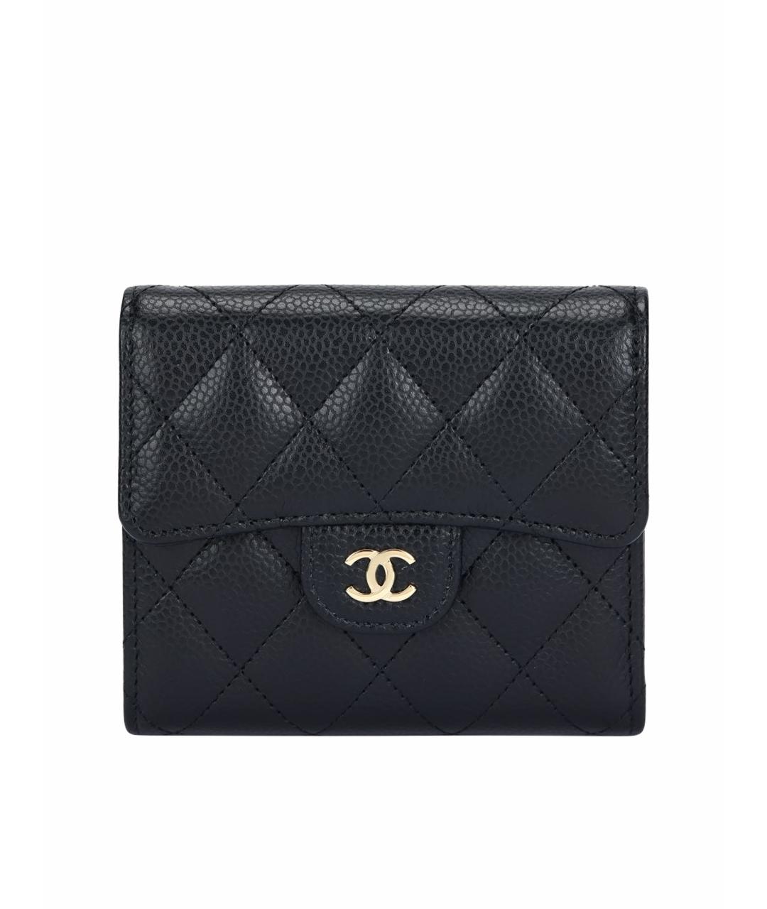 CHANEL Черный кожаный кошелек, фото 1