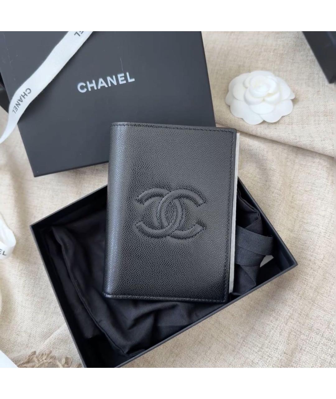 CHANEL Черный кожаный кошелек, фото 2