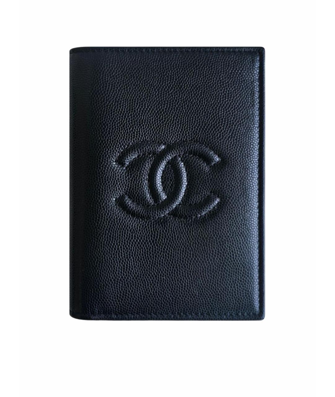 CHANEL Черный кожаный кошелек, фото 1