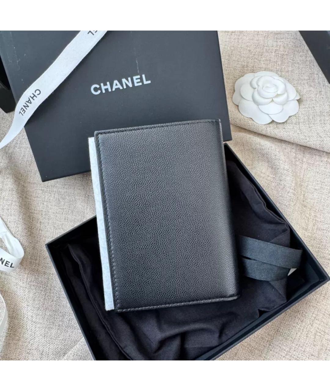 CHANEL Черный кожаный кошелек, фото 3