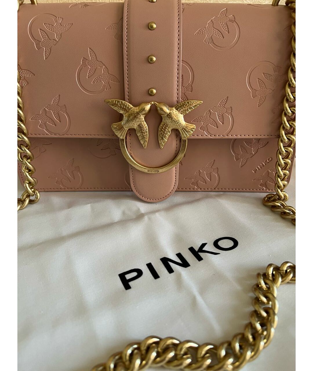 PINKO Розовая кожаная сумка тоут, фото 4
