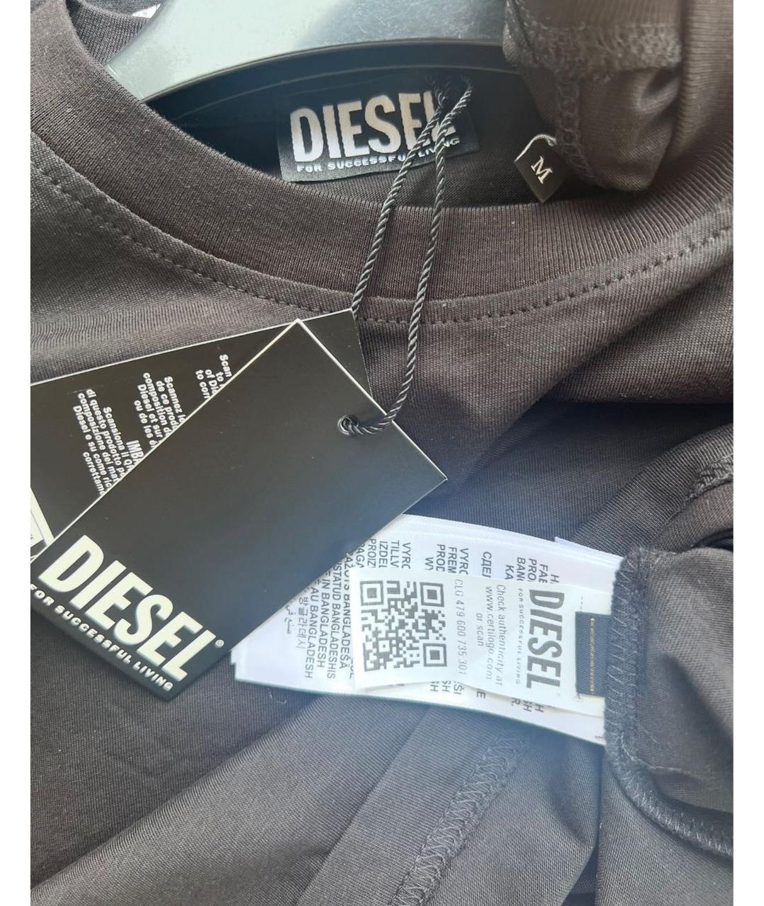 DIESEL Черная хлопковая футболка, фото 3