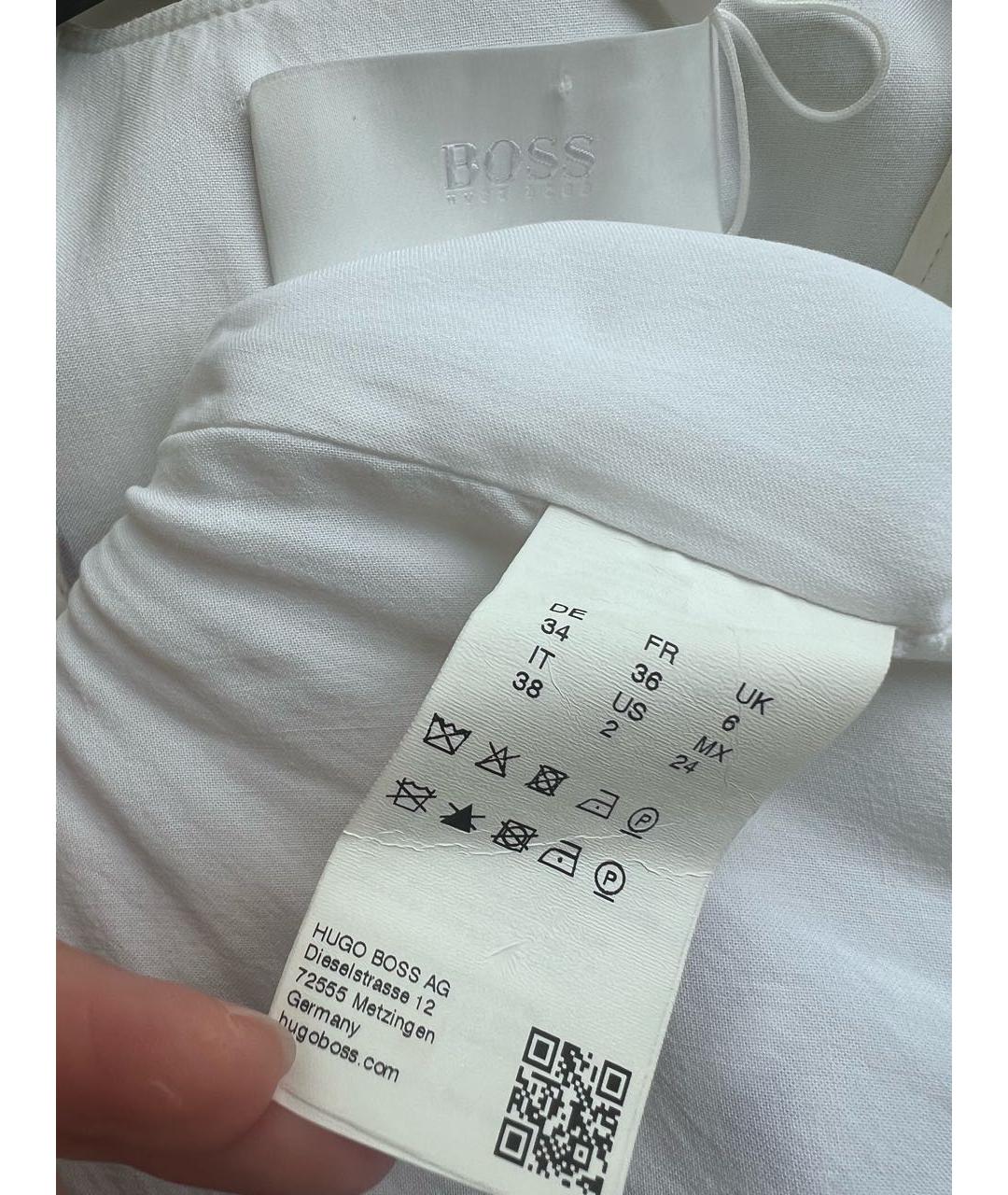 HUGO BOSS Белое шелковое повседневное платье, фото 3