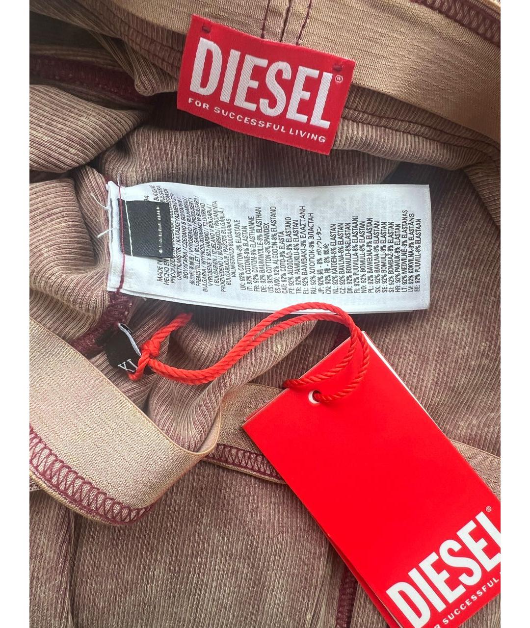 DIESEL Фиолетовая хлопко-эластановая юбка миди, фото 3