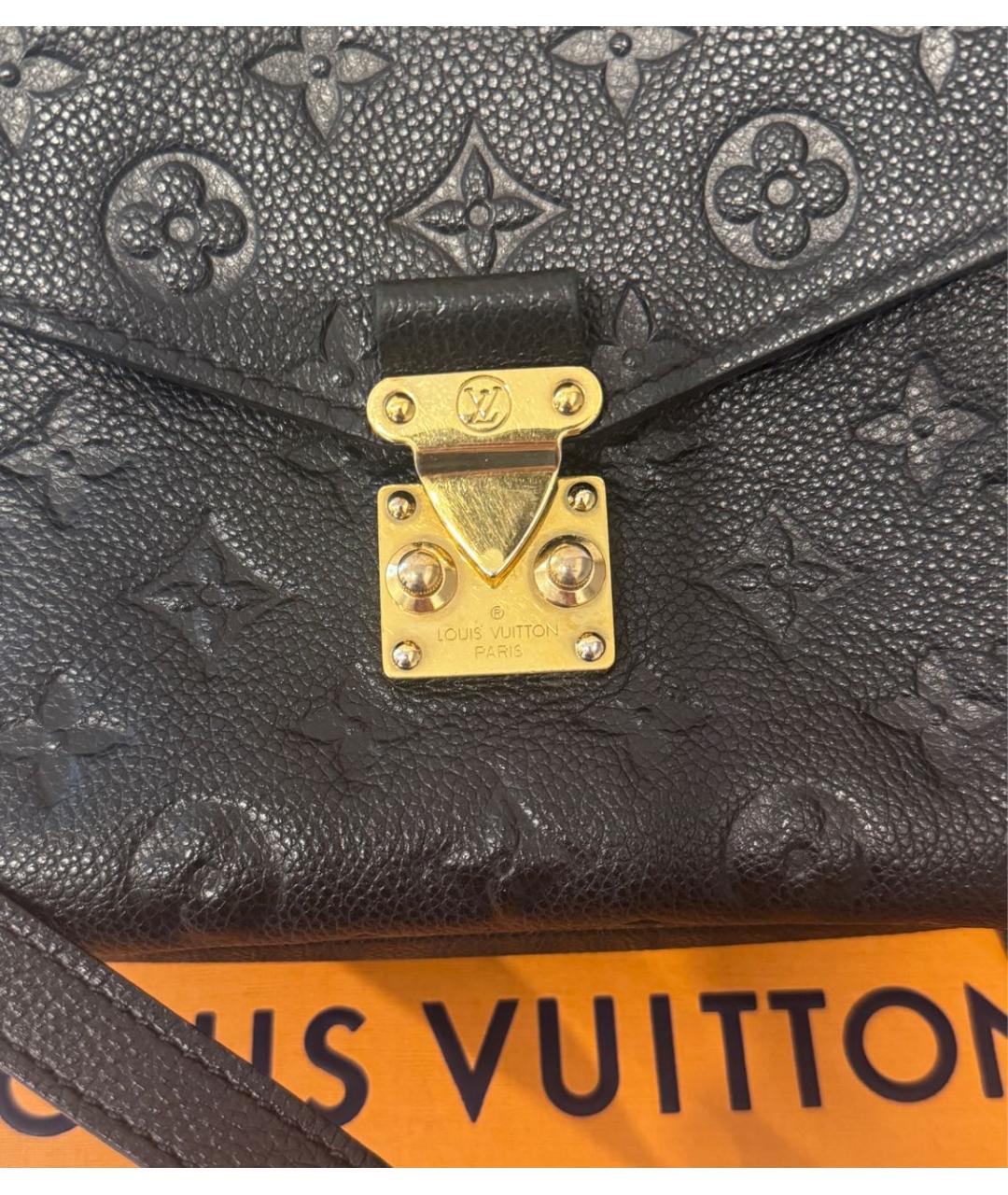 LOUIS VUITTON Черная кожаная сумка через плечо, фото 5