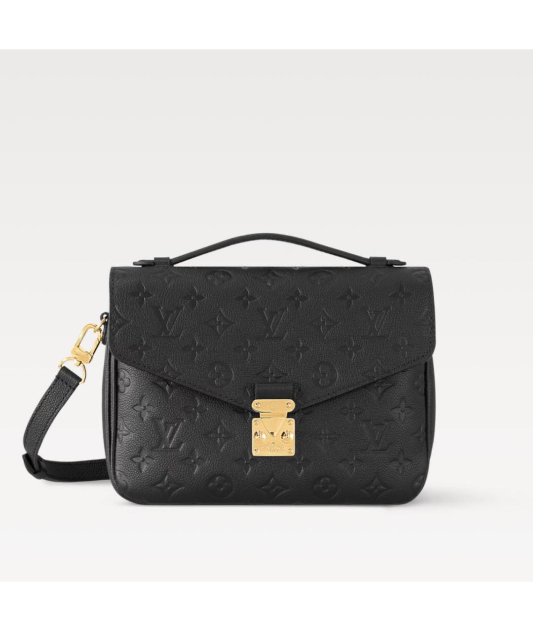 LOUIS VUITTON Черная кожаная сумка через плечо, фото 7