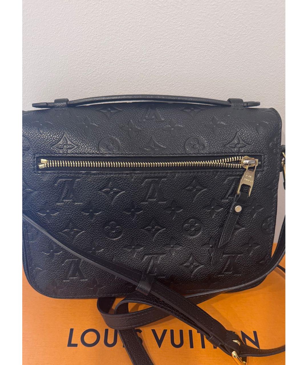 LOUIS VUITTON Черная кожаная сумка через плечо, фото 4