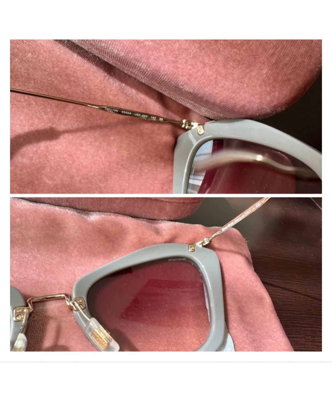 MIU MIU Серые пластиковые солнцезащитные очки, фото 5