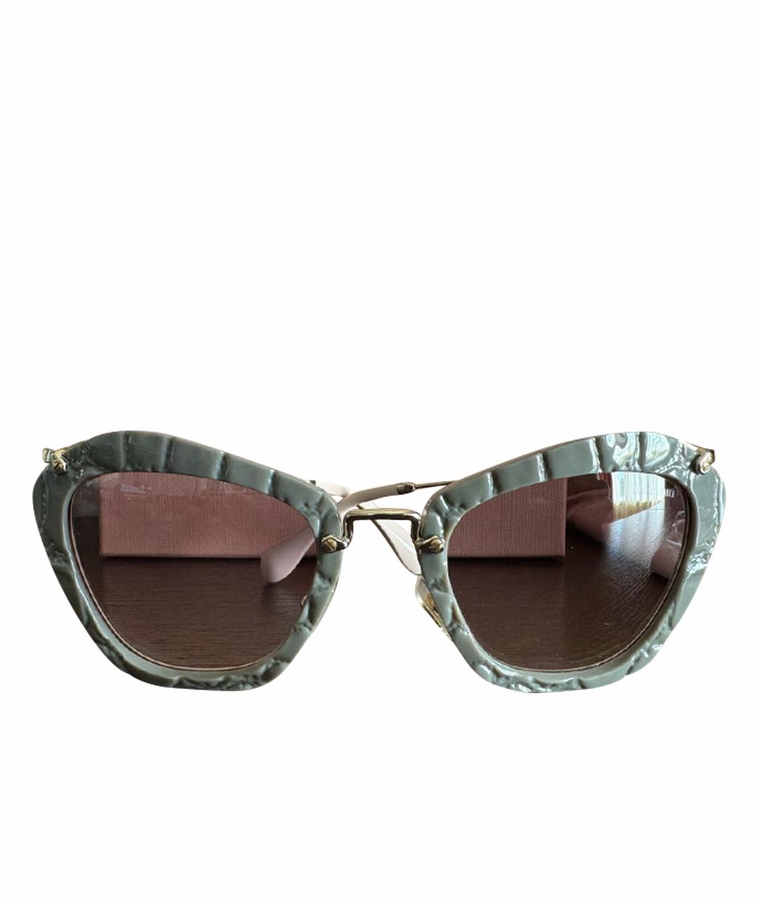 MIU MIU Серые пластиковые солнцезащитные очки, фото 1
