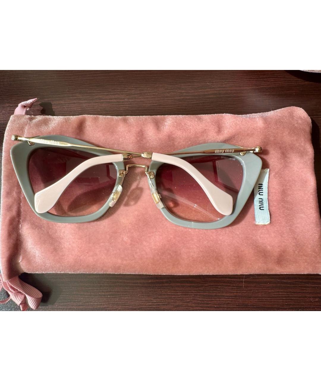 MIU MIU Серые пластиковые солнцезащитные очки, фото 4
