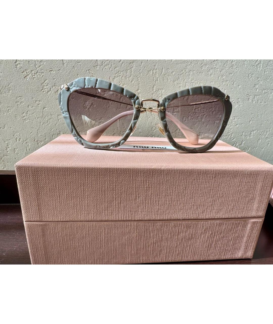 MIU MIU Серые пластиковые солнцезащитные очки, фото 7