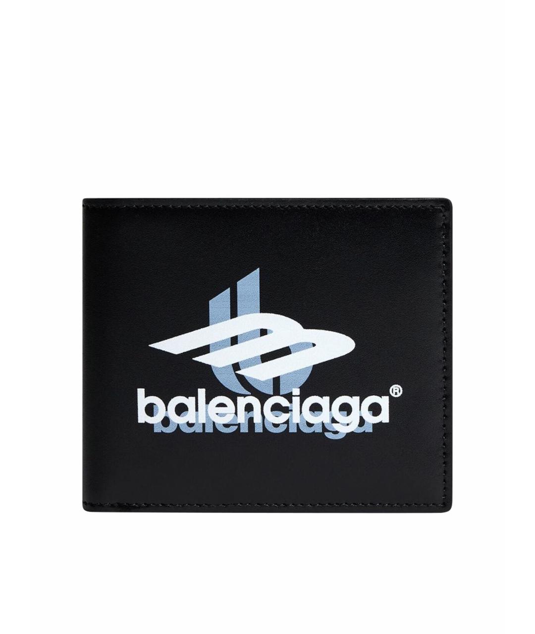 BALENCIAGA Черный кожаный кошелек, фото 1