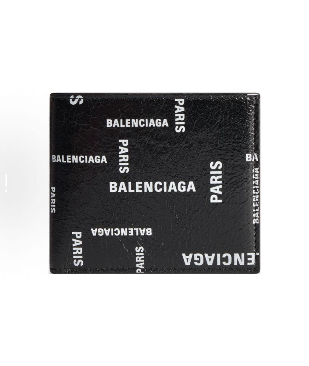 BALENCIAGA Черный кожаный кошелек, фото 5