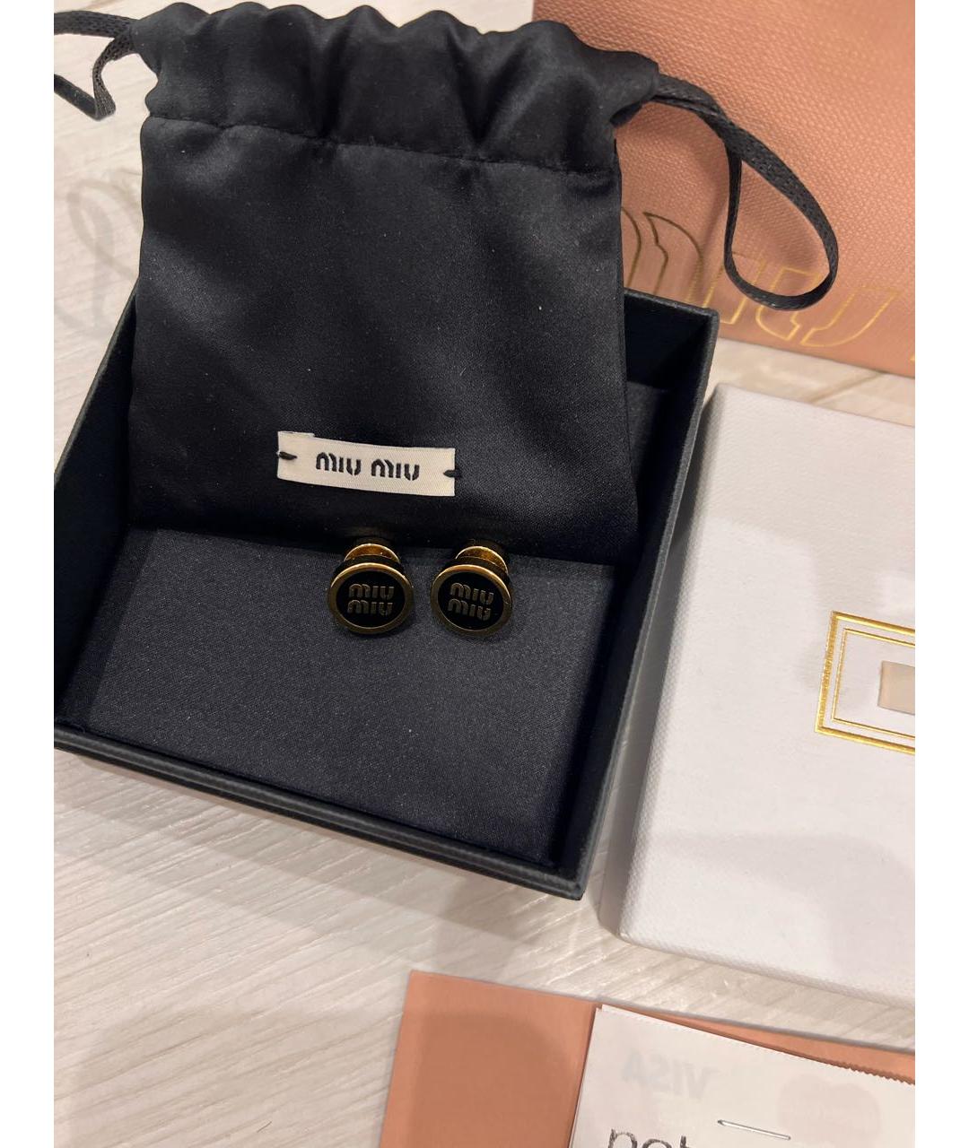 MIU MIU Черные серьги, фото 2