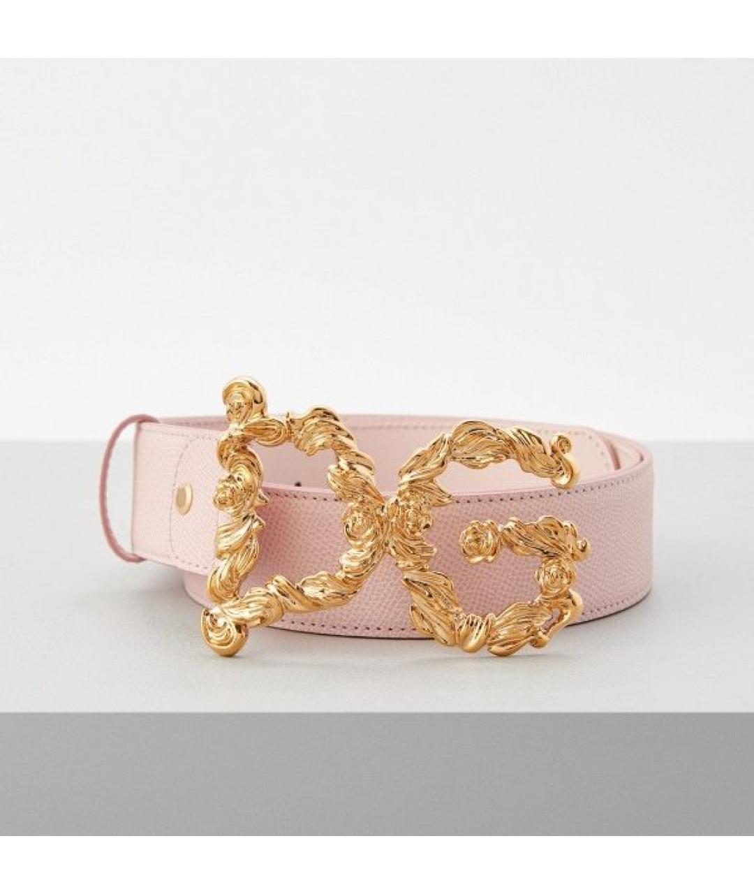 DOLCE&GABBANA Розовый кожаный ремень, фото 8