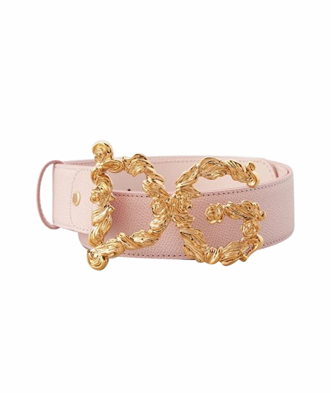 DOLCE&GABBANA Розовый кожаный ремень, фото 1