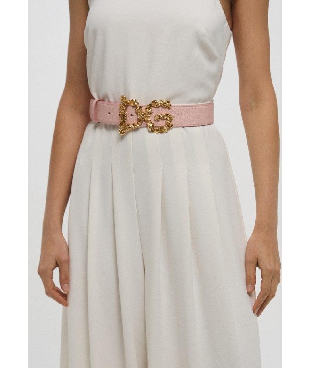 DOLCE&GABBANA Розовый кожаный ремень, фото 5