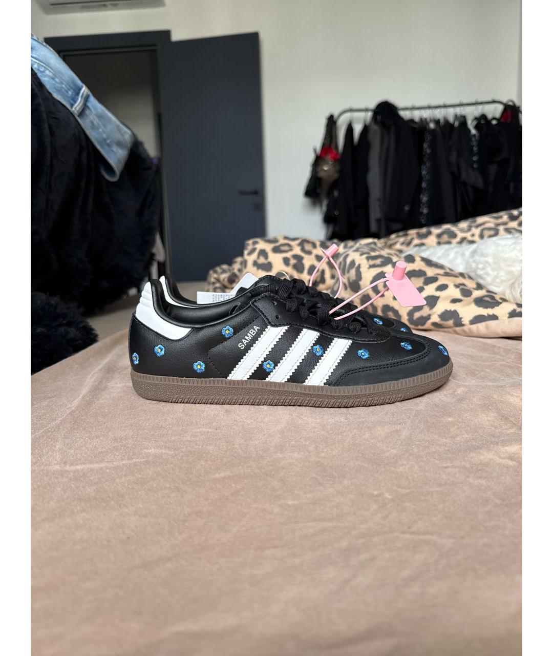 ADIDAS Черные кожаные кроссовки, фото 6