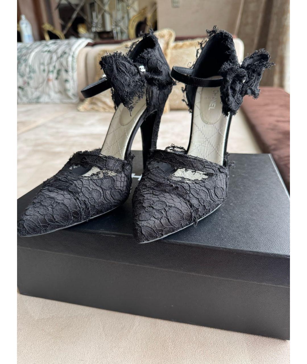 CHANEL Черные текстильные туфли, фото 2