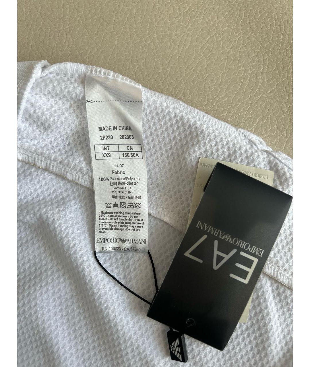 EMPORIO ARMANI Белые полиэстеровые спортивные брюки и шорты, фото 5