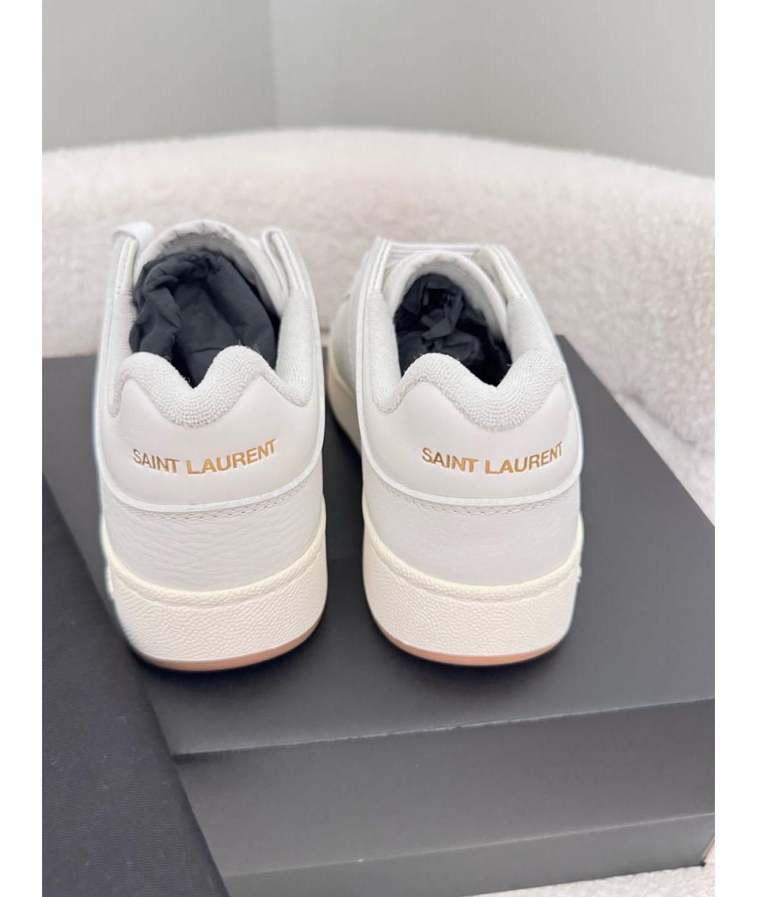 SAINT LAURENT Белые кожаные кеды, фото 4