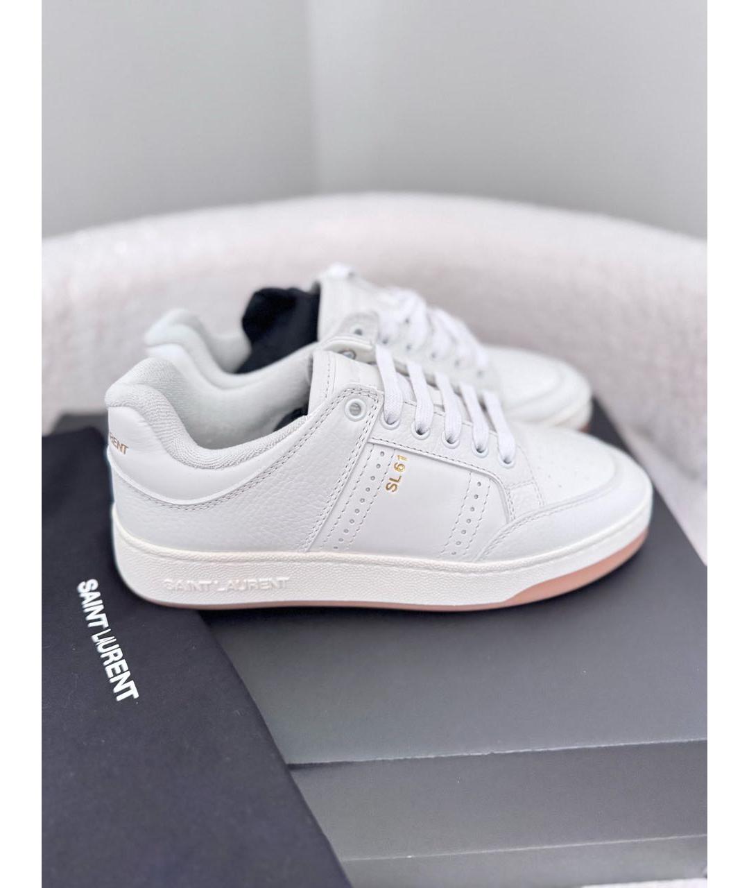 SAINT LAURENT Белые кожаные кеды, фото 7