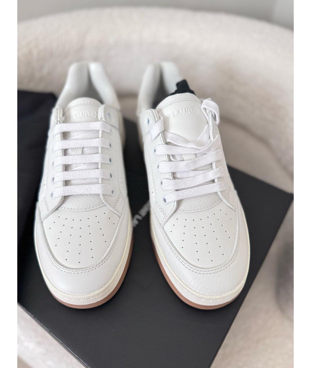 SAINT LAURENT Белые кожаные кеды, фото 3