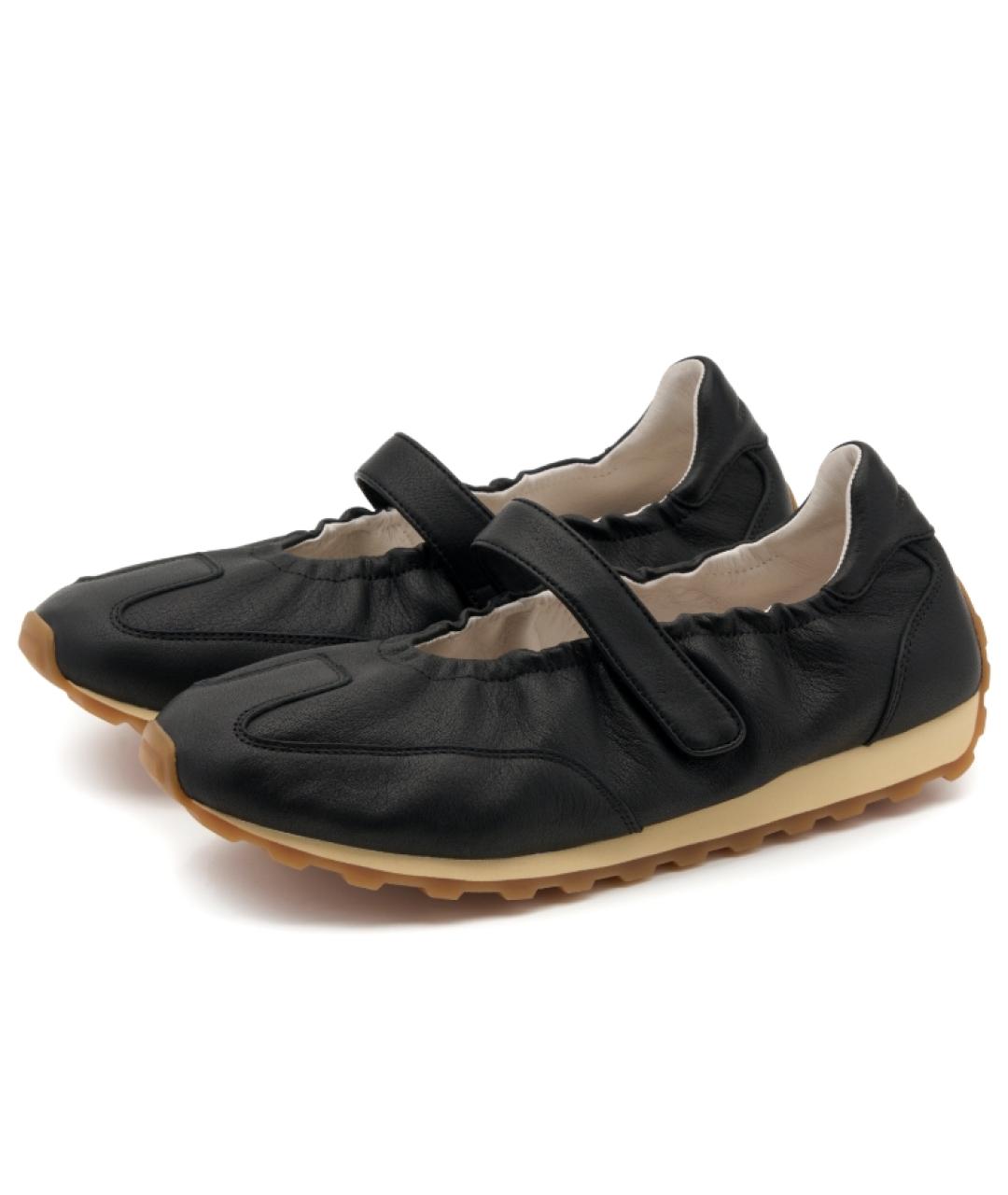 FOOT INDUSTRY Черные кожаные низкие кроссовки / кеды, фото 3