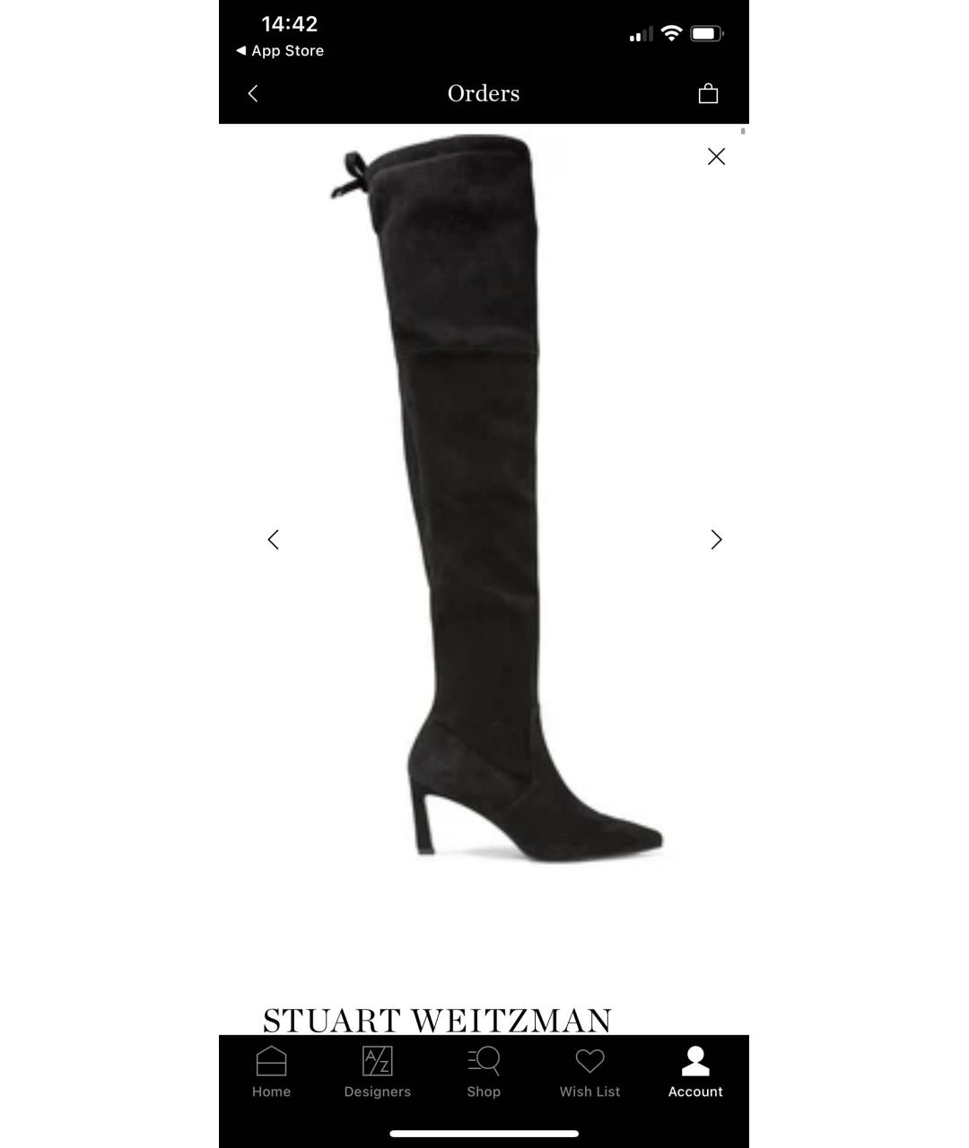 STUART WEITZMAN Черные замшевые ботфорты, фото 7