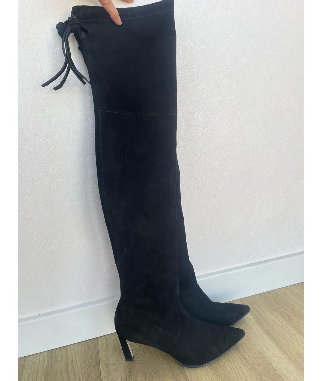 STUART WEITZMAN Черные замшевые ботфорты, фото 3
