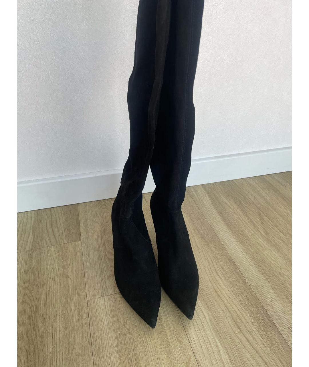 STUART WEITZMAN Черные замшевые ботфорты, фото 2