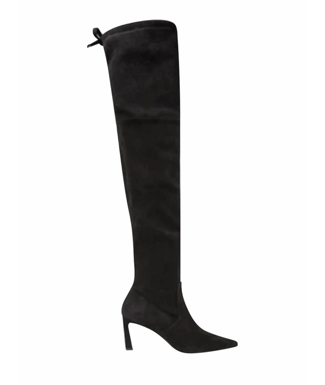 STUART WEITZMAN Черные замшевые ботфорты, фото 1