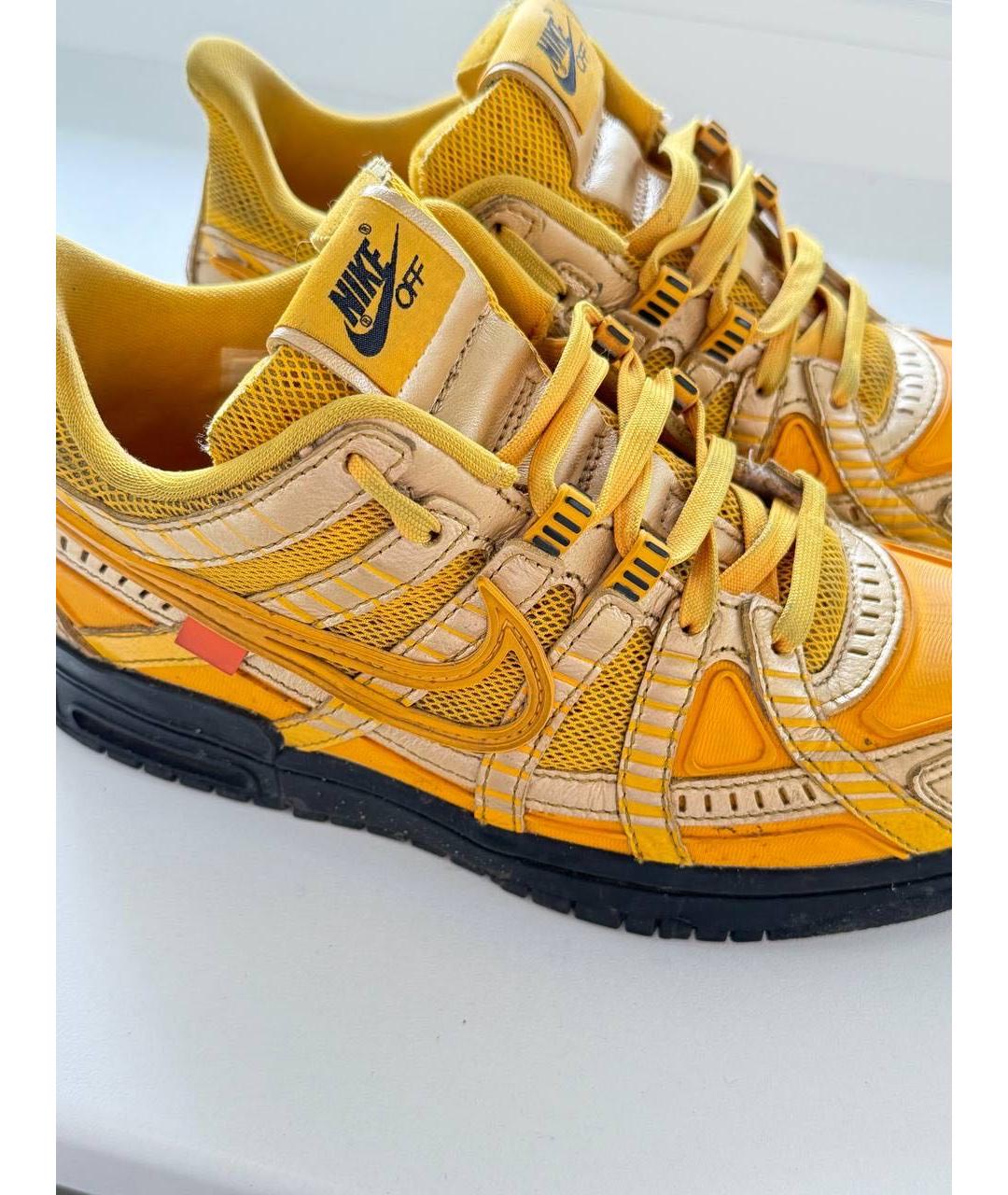 NIKE X OFF-WHITE Желтые высокие кроссовки / кеды, фото 4