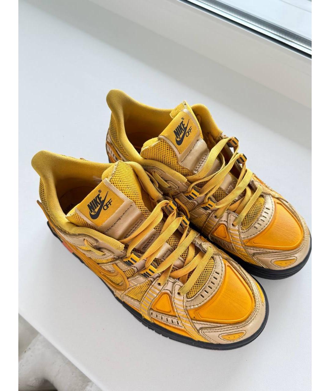 NIKE X OFF-WHITE Желтые высокие кроссовки / кеды, фото 2