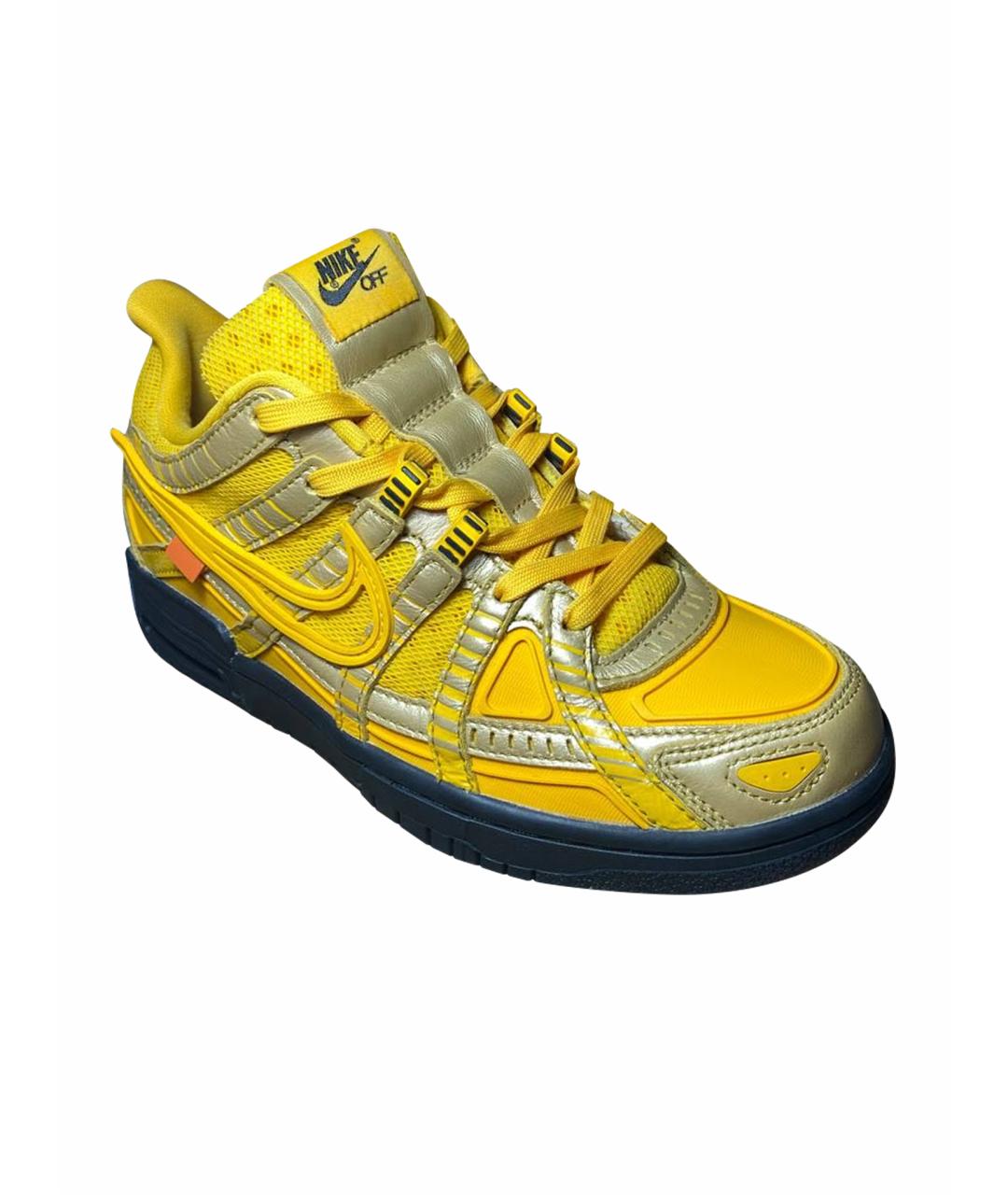NIKE X OFF-WHITE Желтые высокие кроссовки / кеды, фото 1
