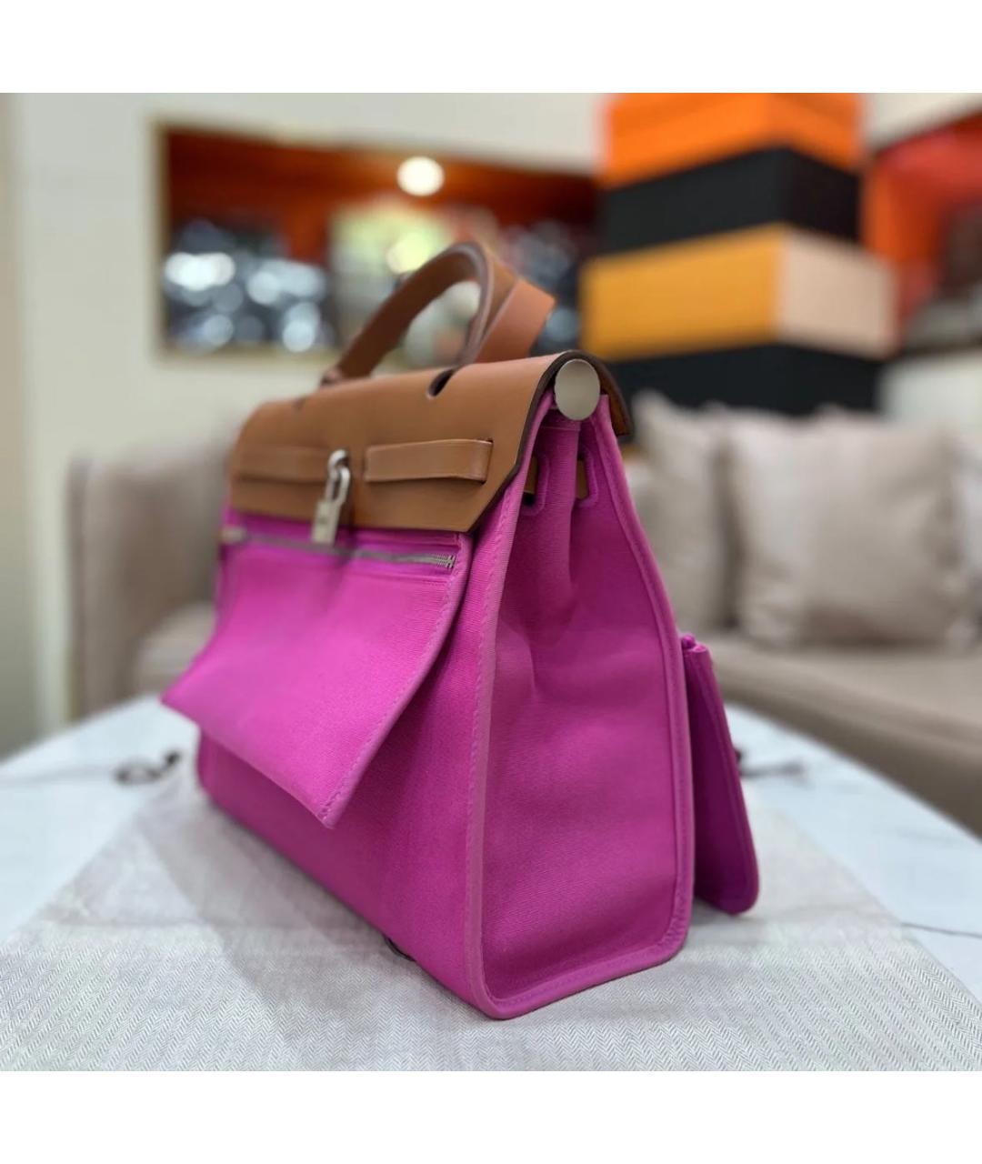 HERMES Розовая сумка с короткими ручками, фото 3