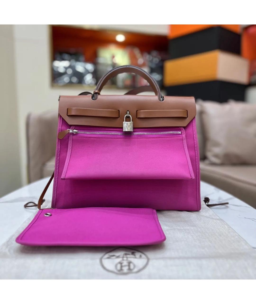 HERMES Розовая сумка с короткими ручками, фото 2