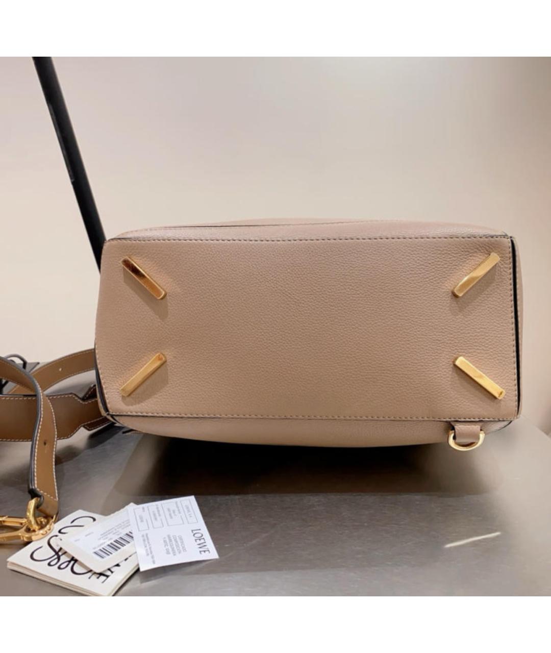 LOEWE Бежевая кожаная сумка через плечо, фото 3
