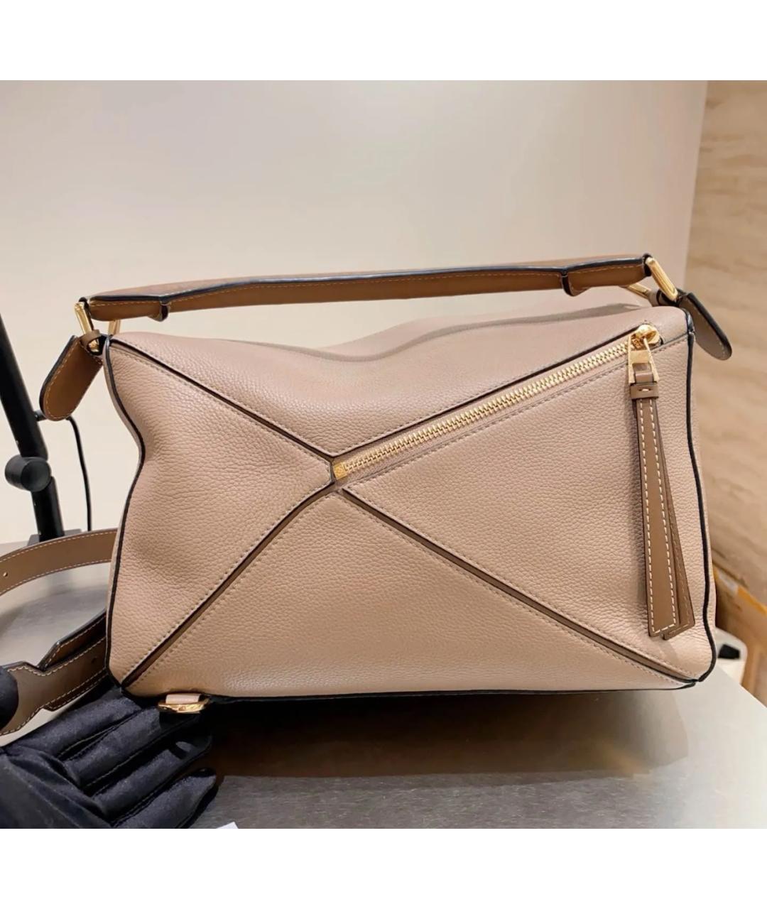 LOEWE Бежевая кожаная сумка через плечо, фото 2