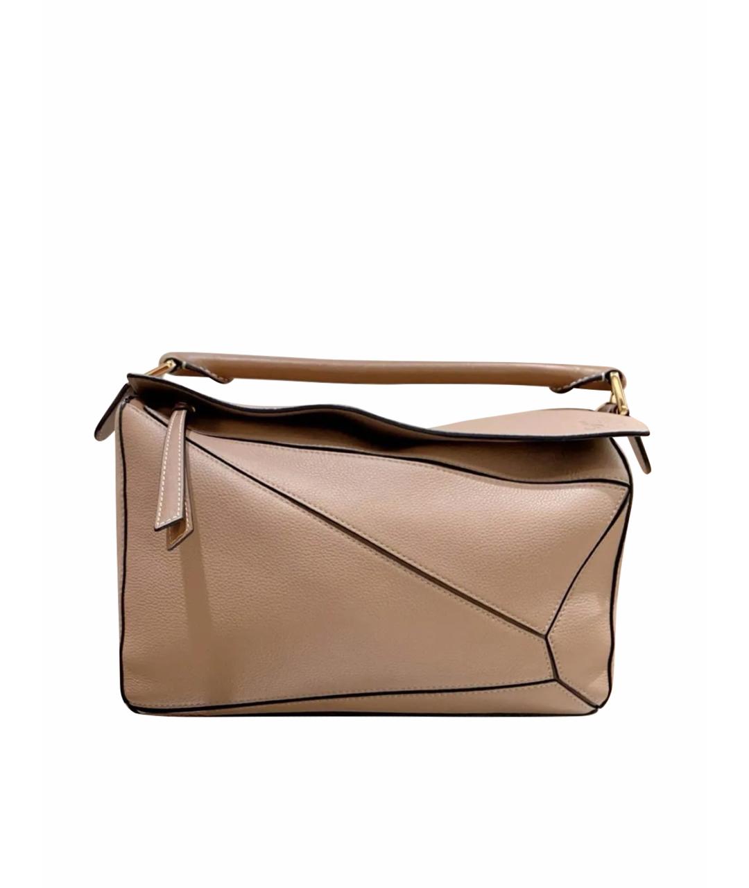 LOEWE Бежевая кожаная сумка через плечо, фото 1