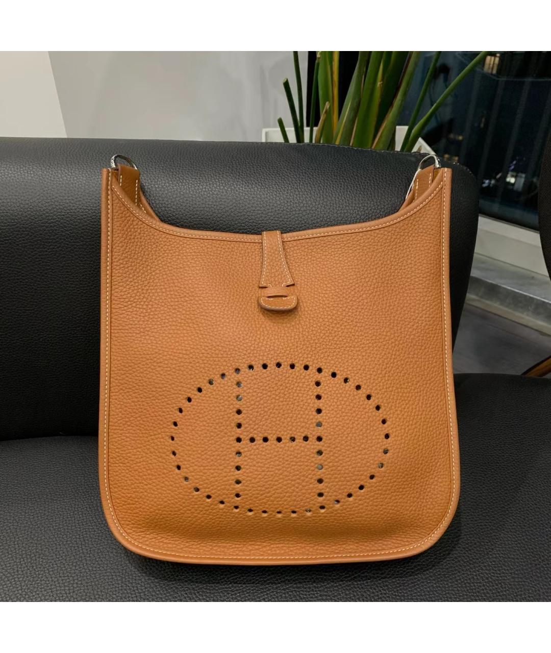 HERMES Коричневая кожаная сумка через плечо, фото 3